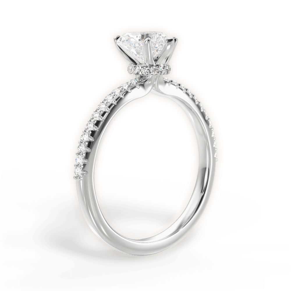 14kt White Gold/18kt White Gold/Platinum/heart/front