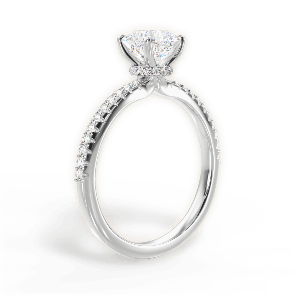 14kt White Gold/18kt White Gold/Platinum/asscher/front