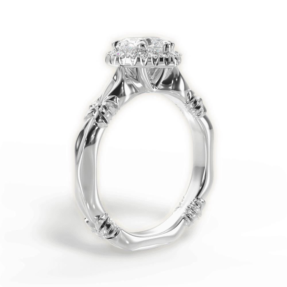 14kt White Gold/18kt White Gold/Platinum/heart/front