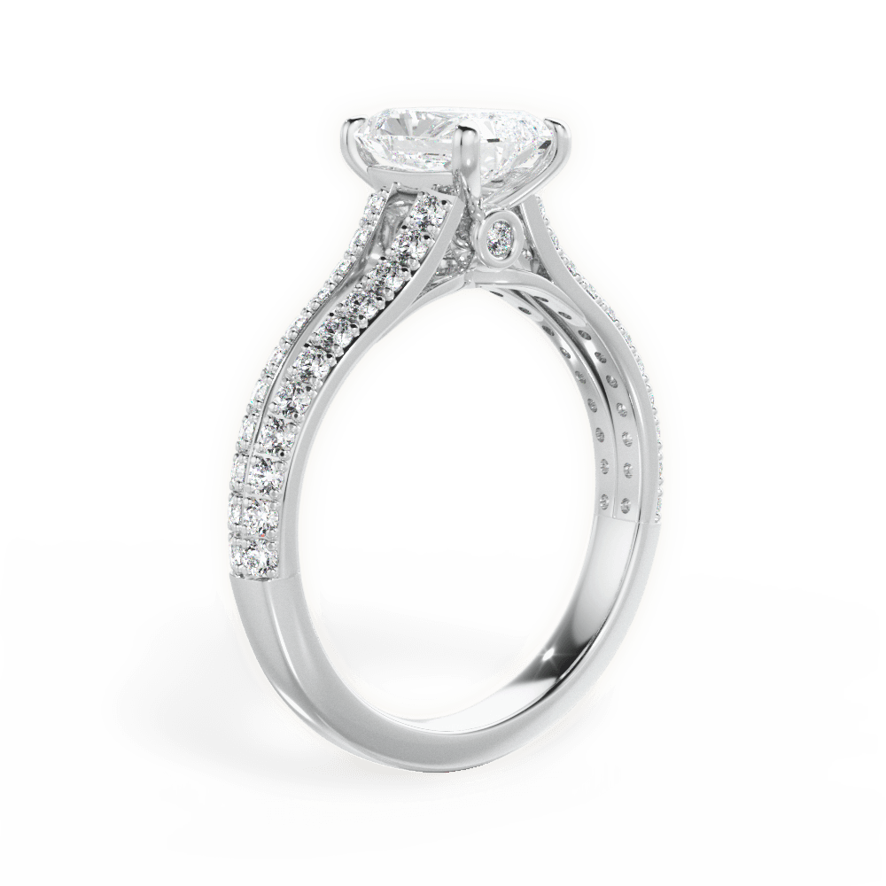 14kt White Gold/18kt White Gold/Platinum/radiant/front