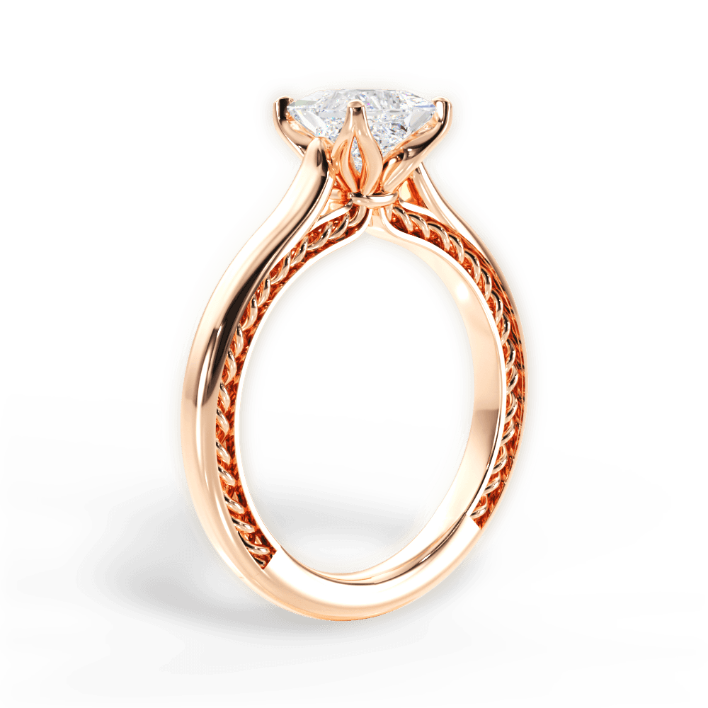 14kt Rose Gold/18kt Rose Gold/princess/front