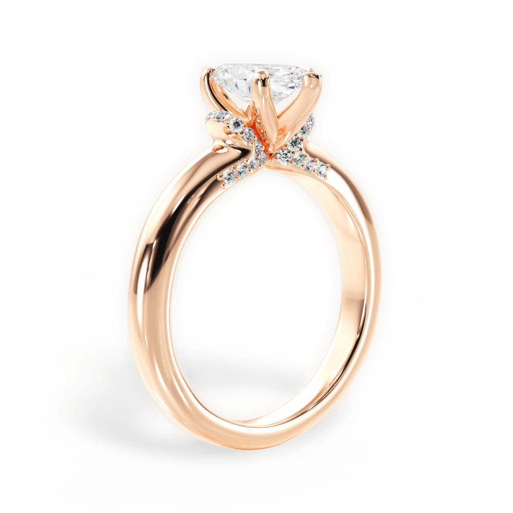 14kt Rose Gold/18kt Rose Gold/marquise/front