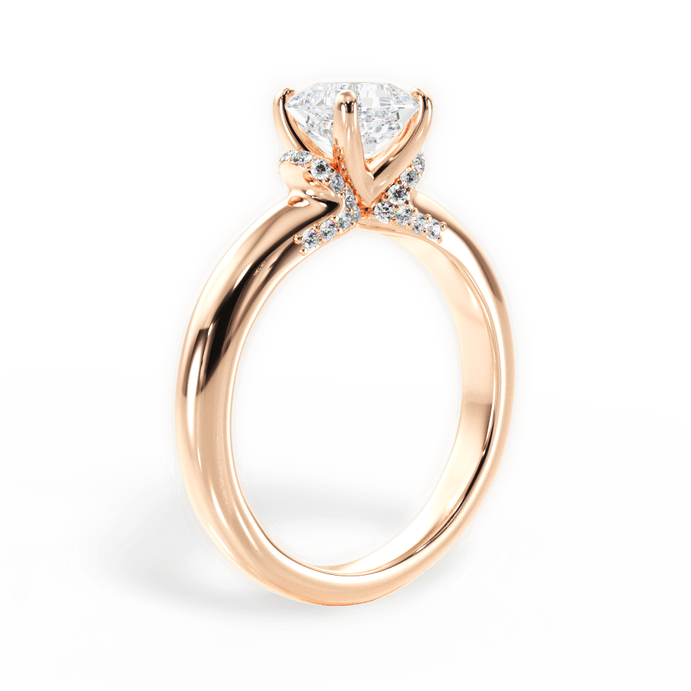 14kt Rose Gold/18kt Rose Gold/asscher/front