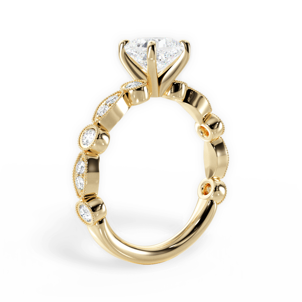 14kt Yellow Gold/18kt Yellow Gold/cushion/front