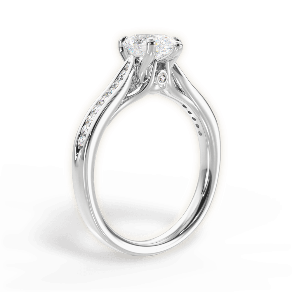 14kt White Gold/18kt White Gold/Platinum/pear/front