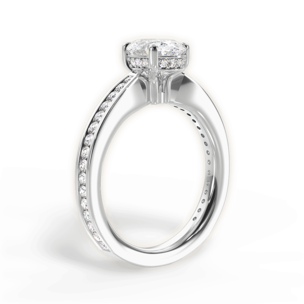 14kt White Gold/18kt White Gold/Platinum/oval/front