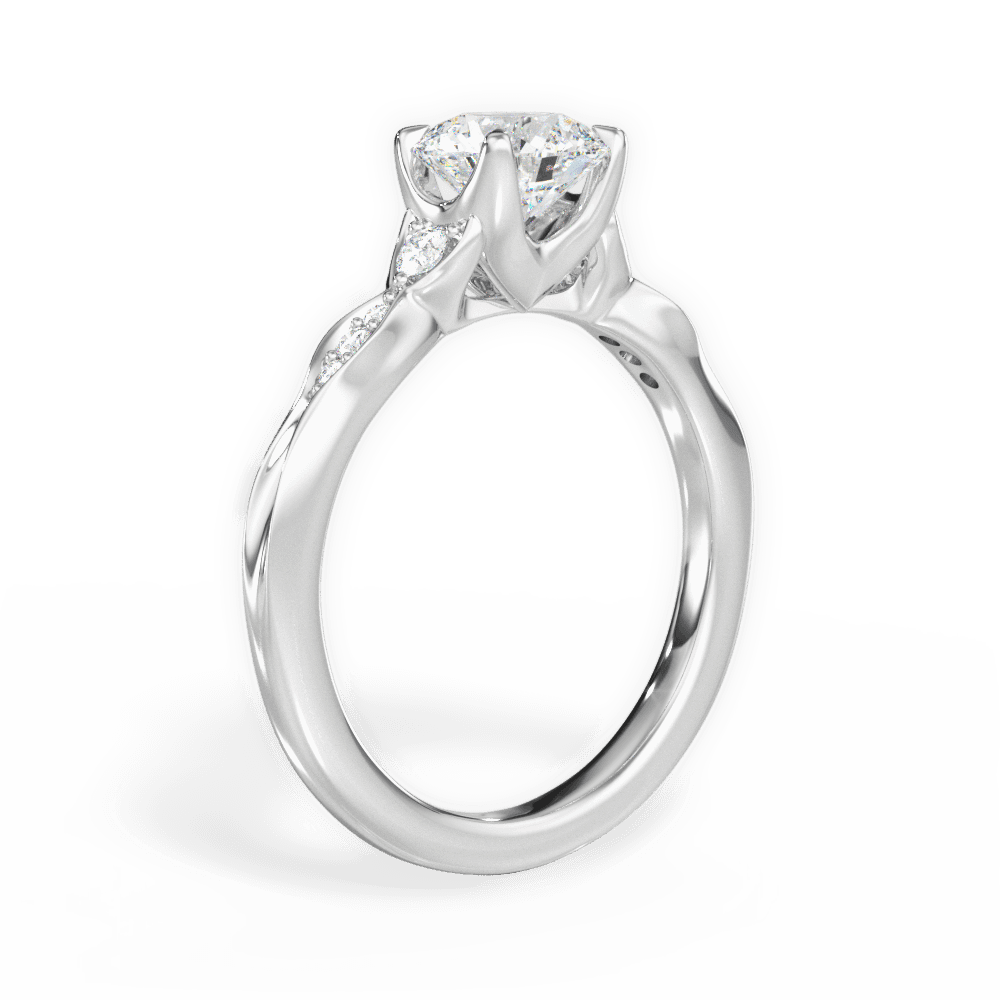 14kt White Gold/18kt White Gold/Platinum/round/front