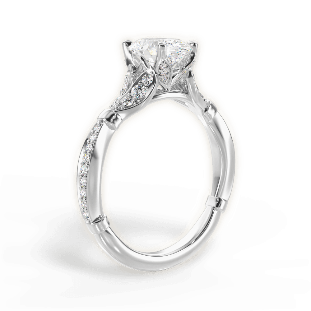 14kt White Gold/18kt White Gold/Platinum/oval/front