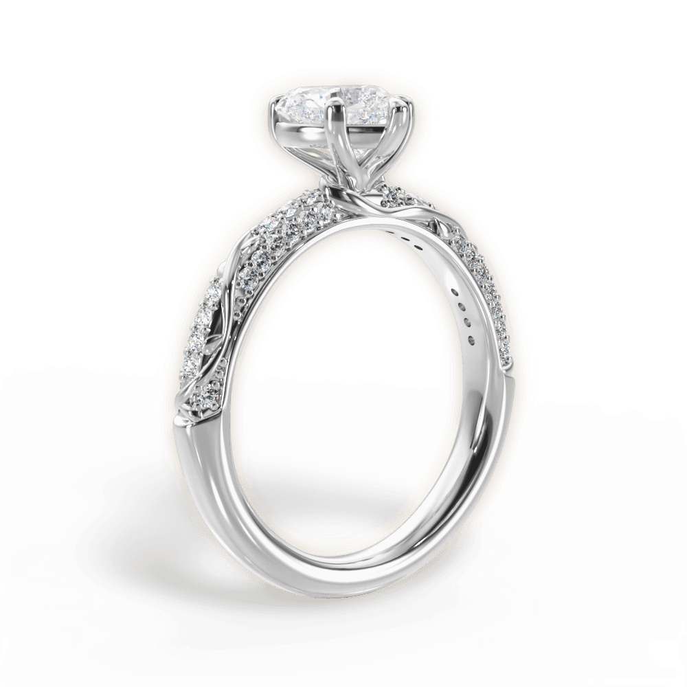 14kt White Gold/18kt White Gold/Platinum/heart/front