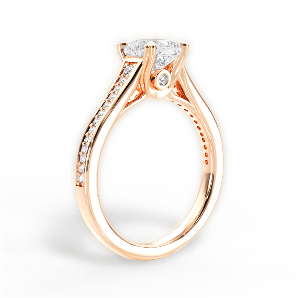 14kt Rose Gold/18kt Rose Gold/cushion/front