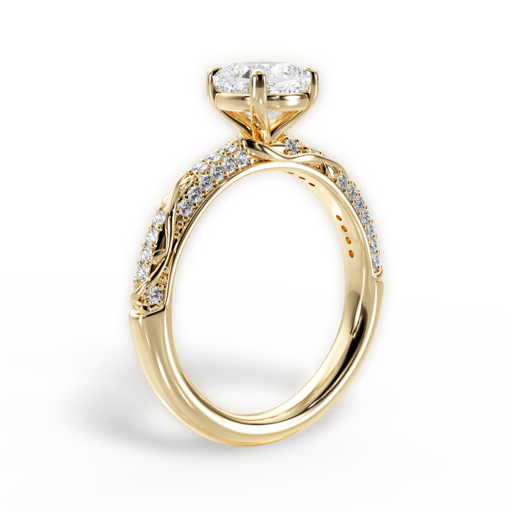 14kt Yellow Gold/18kt Yellow Gold/cushion/front