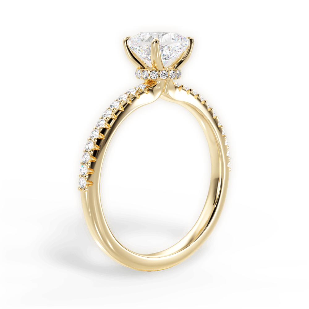 14kt Yellow Gold/18kt Yellow Gold/cushion/front
