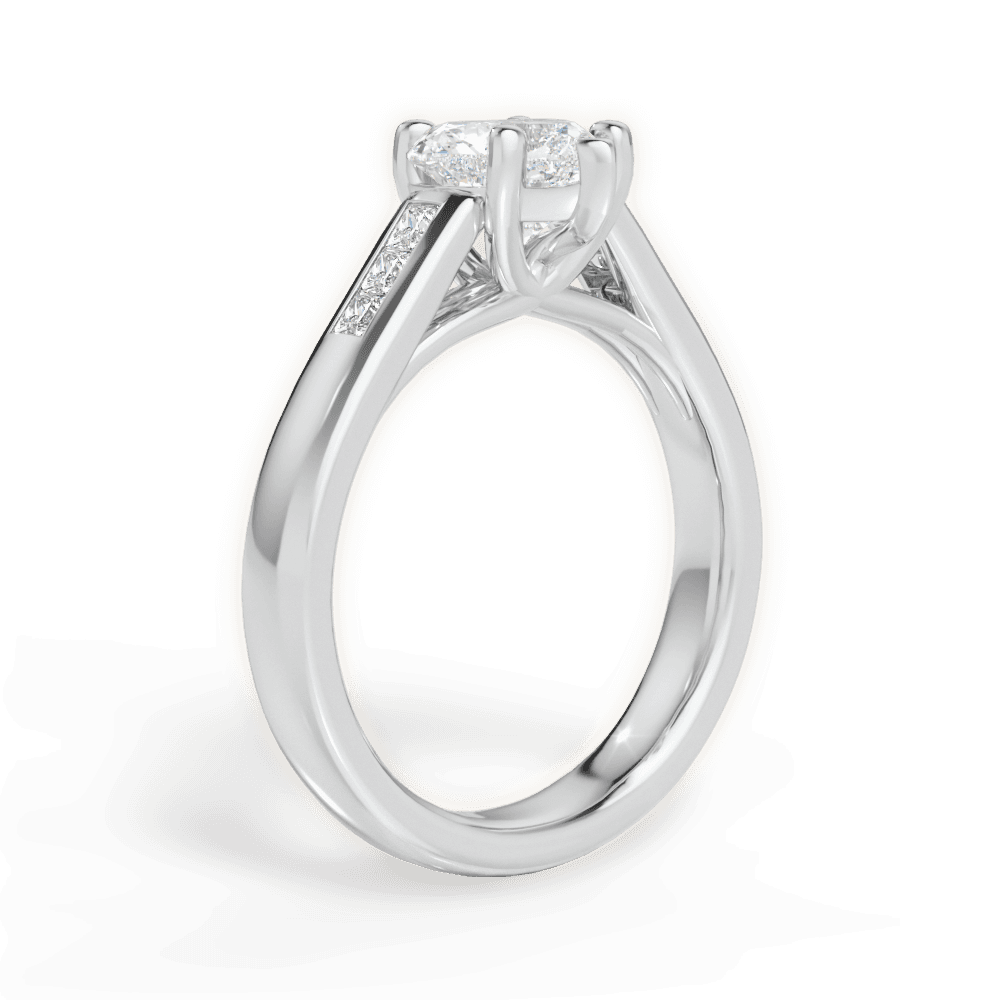 14kt White Gold/18kt White Gold/Platinum/heart/front