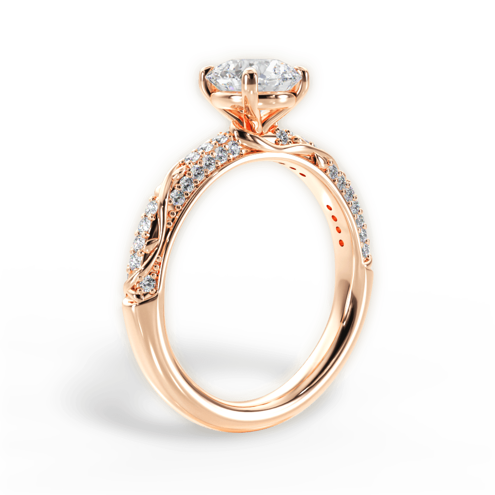 14kt Rose Gold/18kt Rose Gold/round/front