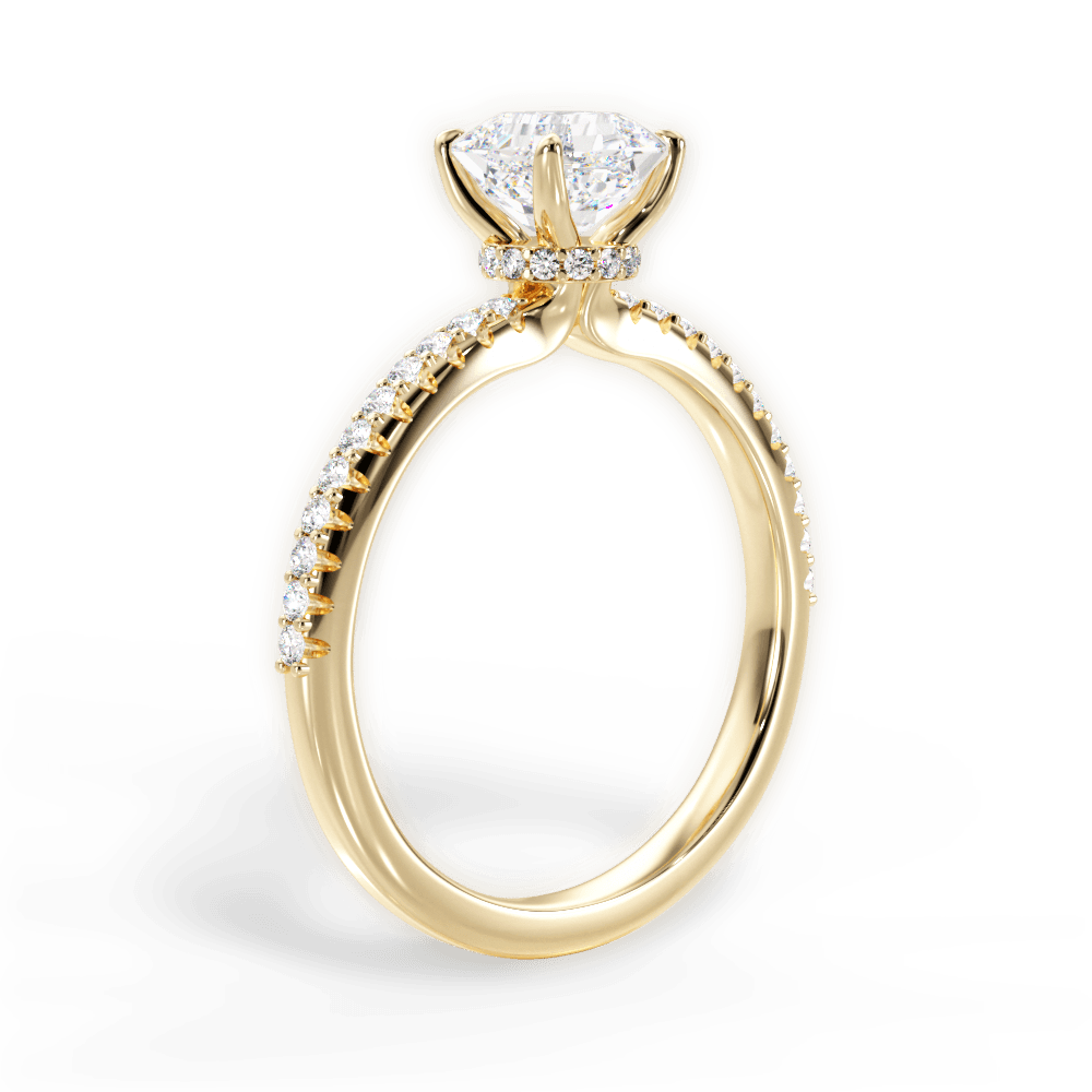 14kt Yellow Gold/18kt Yellow Gold/asscher/front