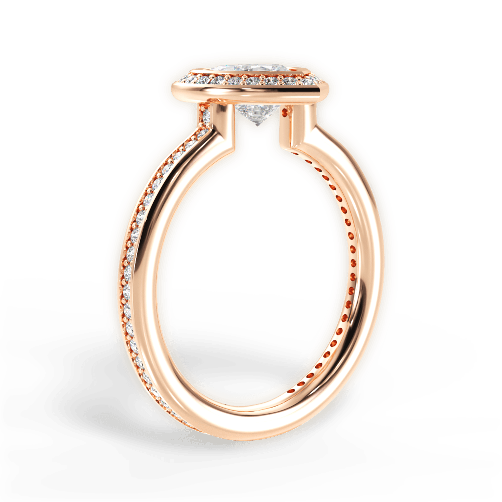 14kt Rose Gold/18kt Rose Gold/heart/front