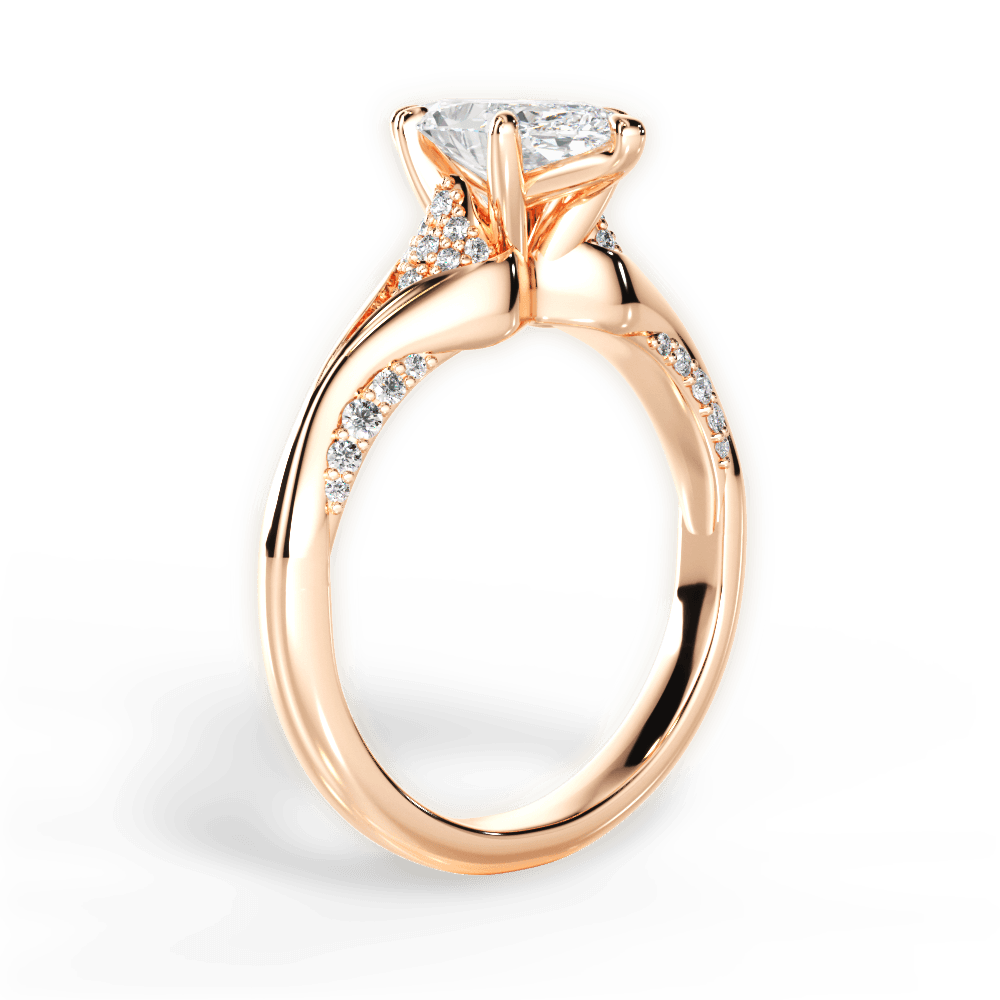 14kt Rose Gold/18kt Rose Gold/marquise/front