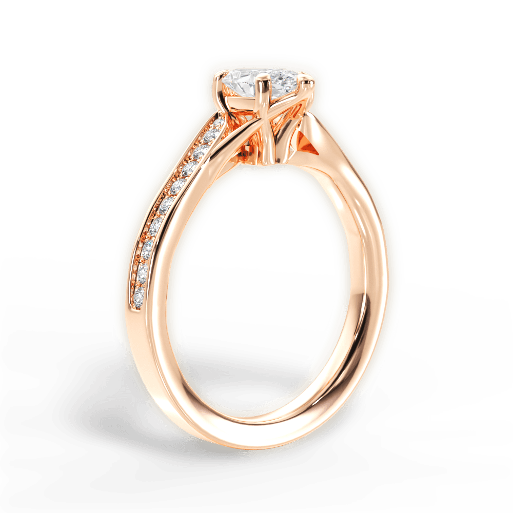 14kt Rose Gold/18kt Rose Gold/marquise/front