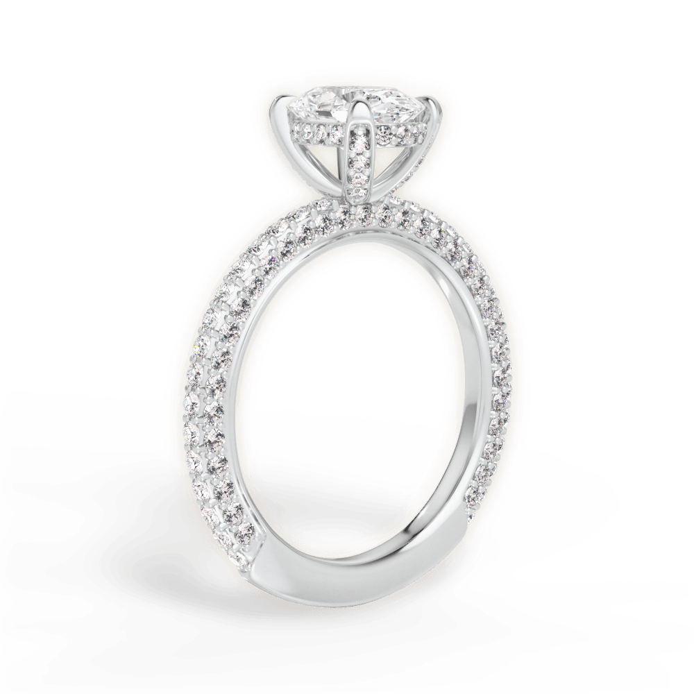 14kt White Gold/18kt White Gold/Platinum/oval/front