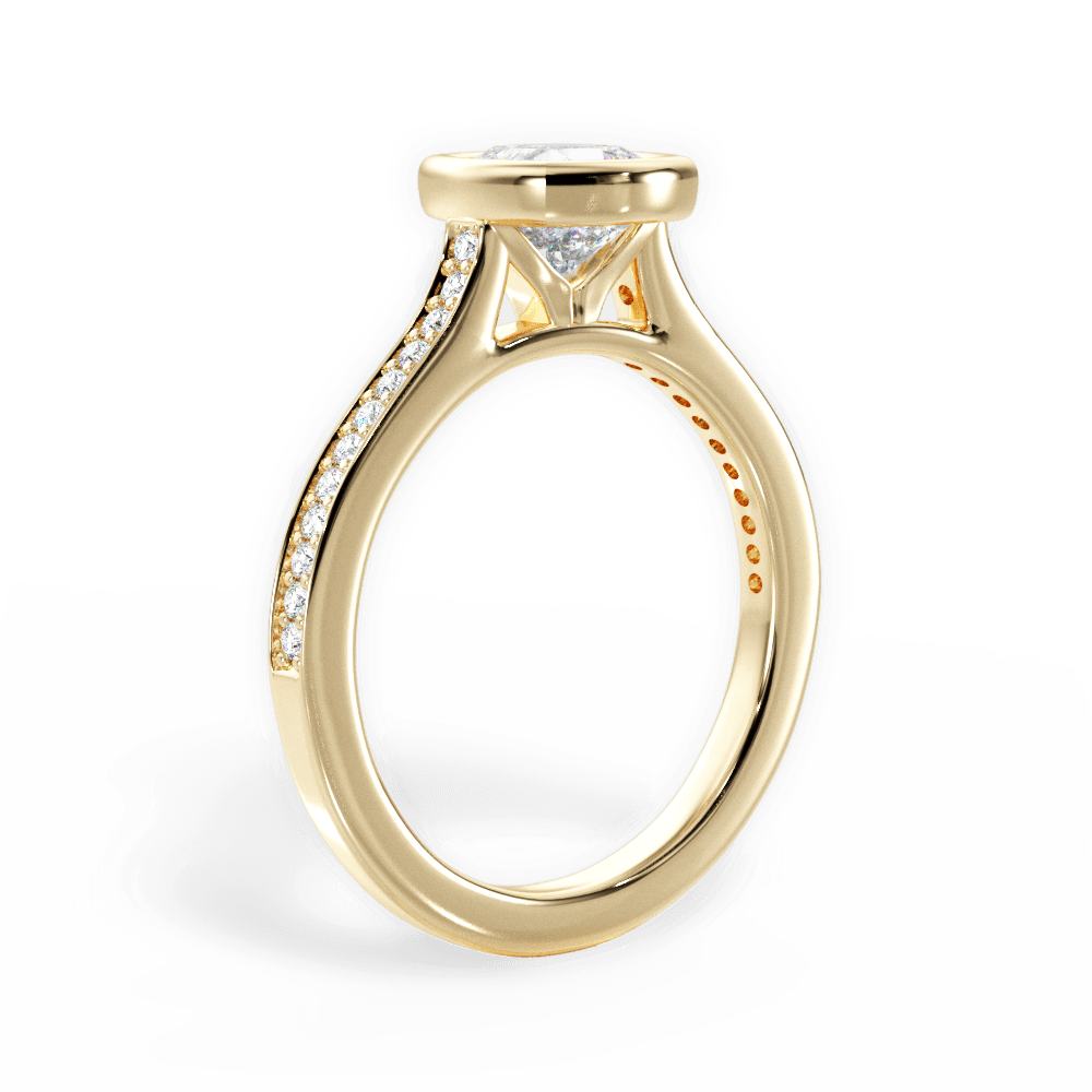 14kt Yellow Gold/18kt Yellow Gold/cushion/front