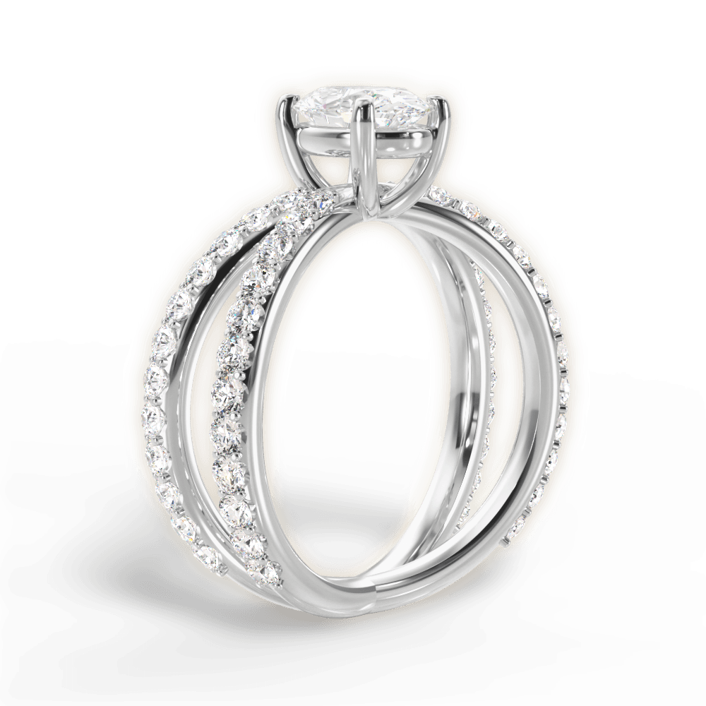 14kt White Gold/18kt White Gold/Platinum/oval/front