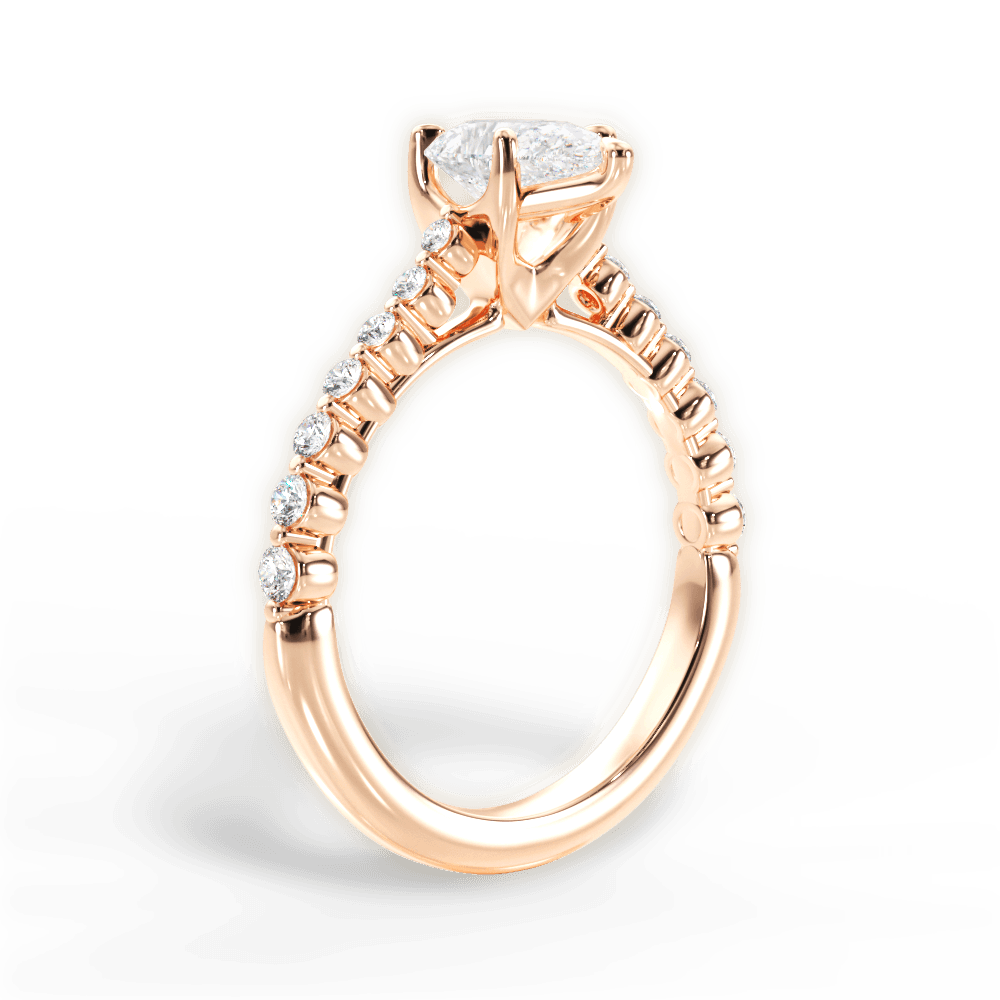 14kt Rose Gold/18kt Rose Gold/pear/front