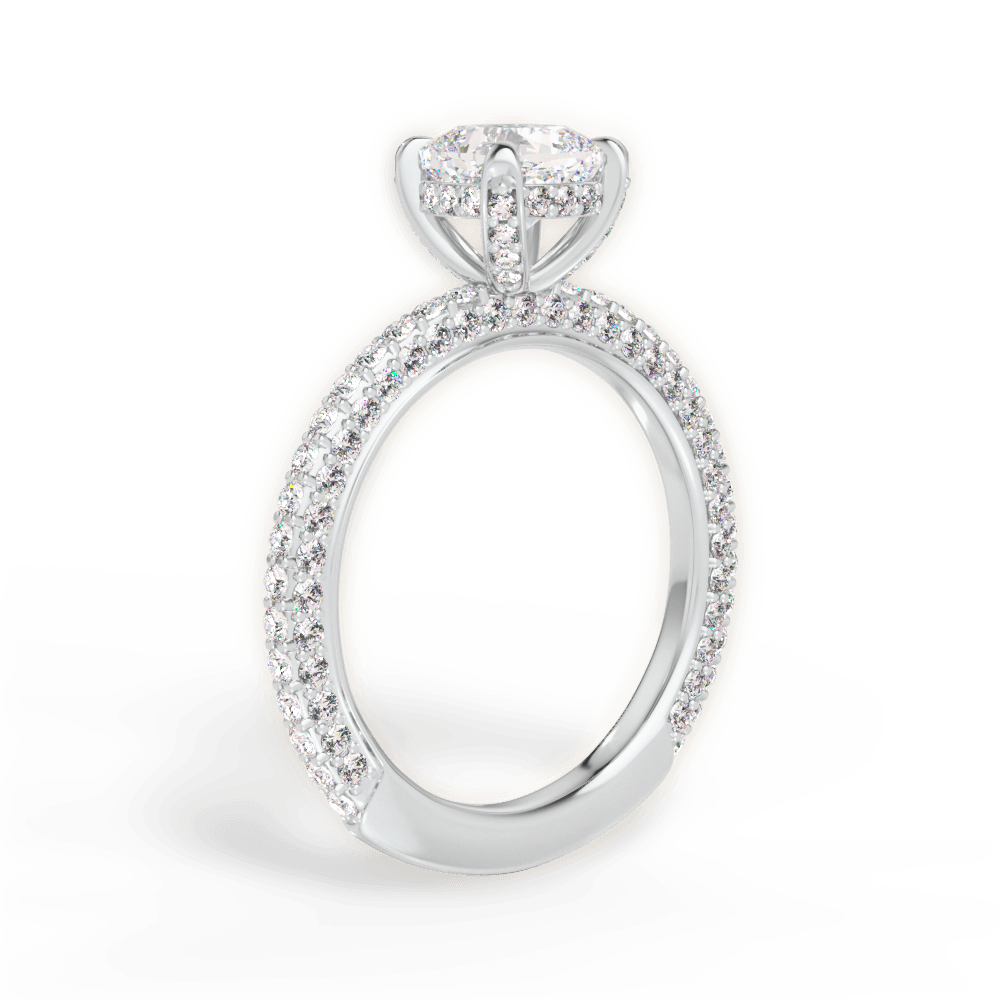 14kt White Gold/18kt White Gold/Platinum/cushion/front