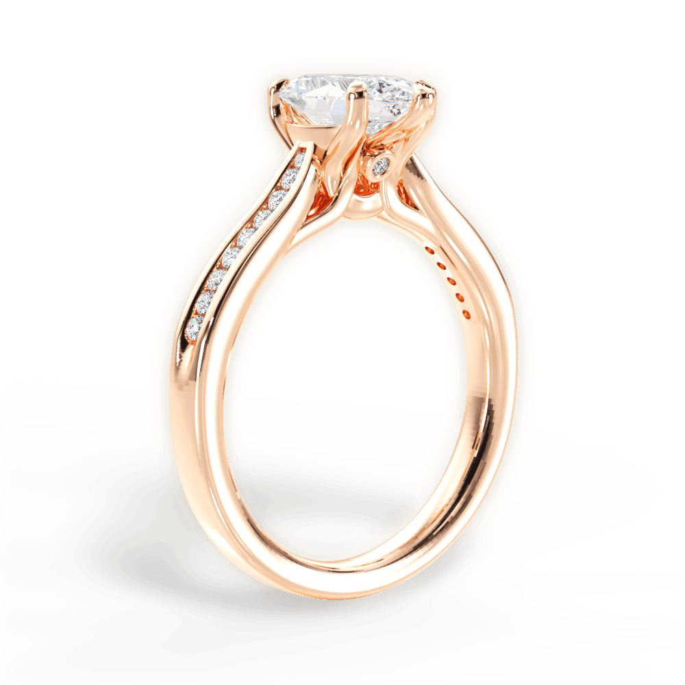 14kt Rose Gold/18kt Rose Gold/marquise/front