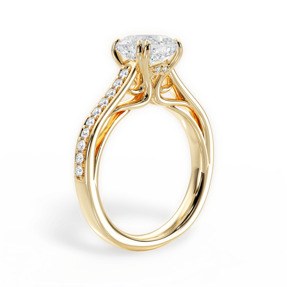 14kt Yellow Gold/18kt Yellow Gold/cushion/front