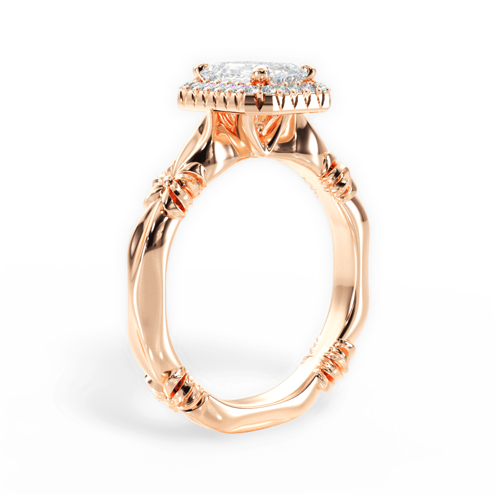 14kt Rose Gold/18kt Rose Gold/emerald/front