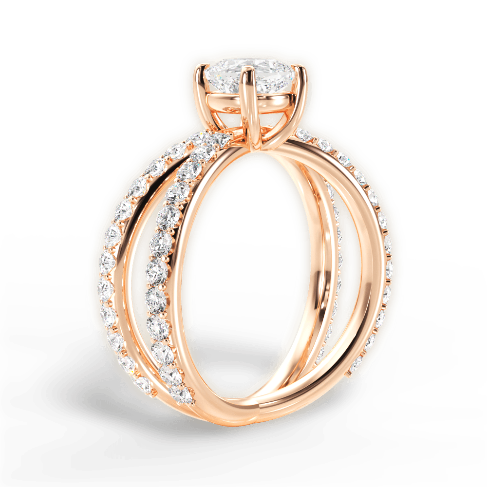 14kt Rose Gold/18kt Rose Gold/cushion/front