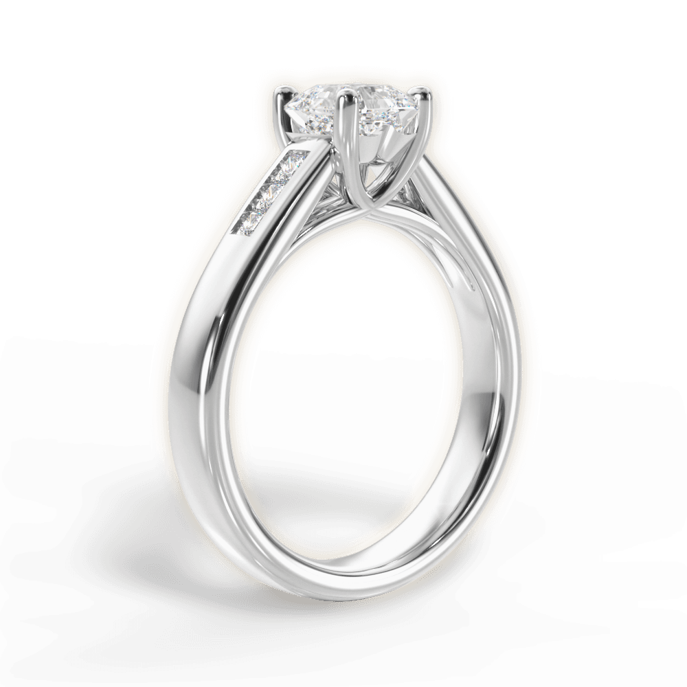 14kt White Gold/18kt White Gold/Platinum/asscher/front