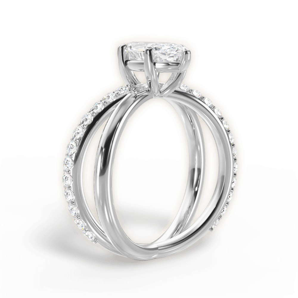 14kt White Gold/18kt White Gold/Platinum/marquise/front