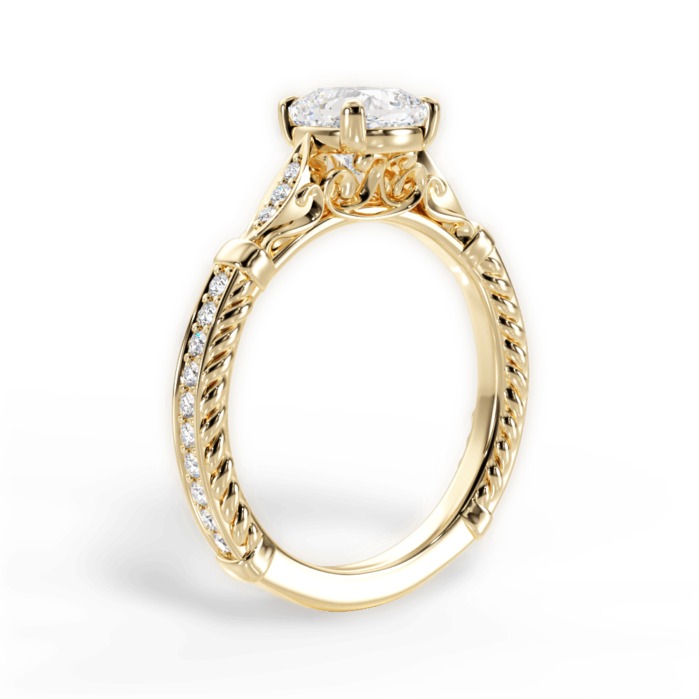 14kt Yellow Gold/18kt Yellow Gold/cushion/front