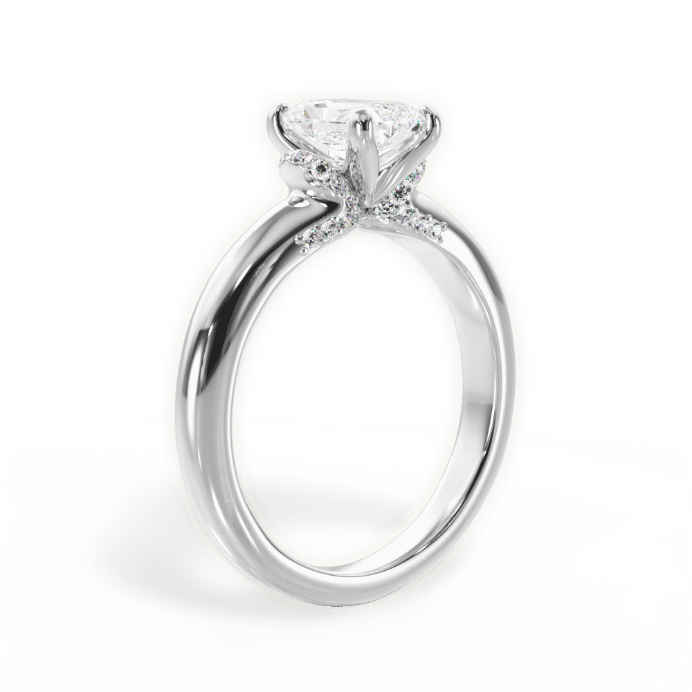 14kt White Gold/18kt White Gold/Platinum/radiant/front