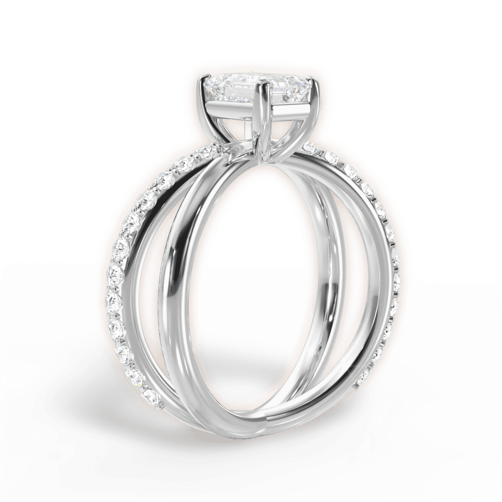 14kt White Gold/18kt White Gold/Platinum/emerald/front