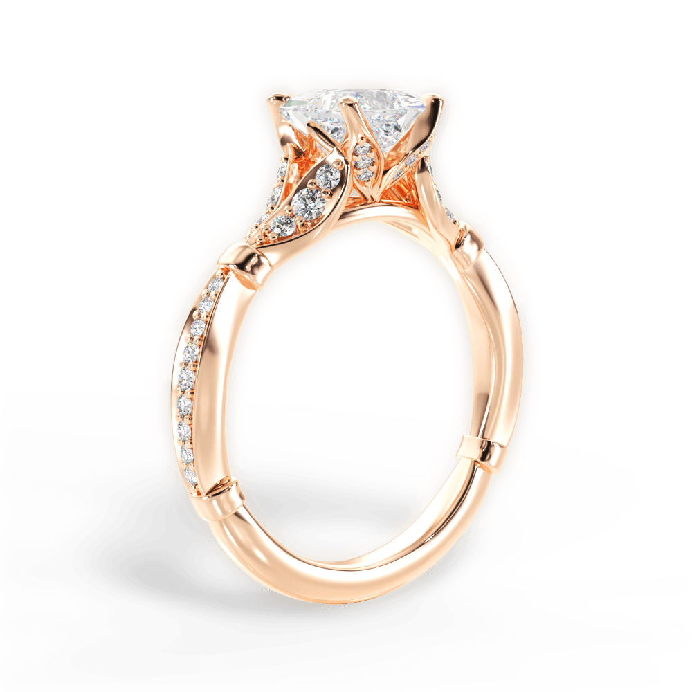 14kt Rose Gold/18kt Rose Gold/princess/front