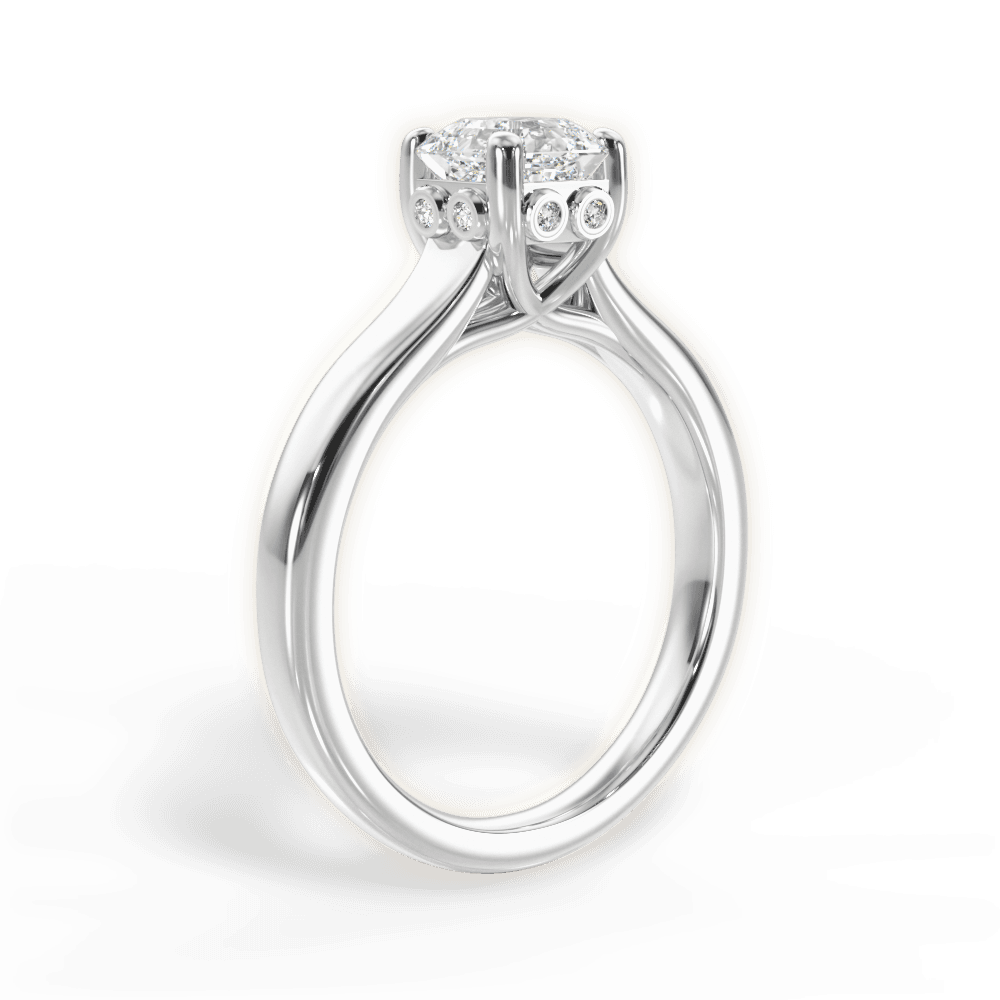 14kt White Gold/18kt White Gold/Platinum/asscher/front