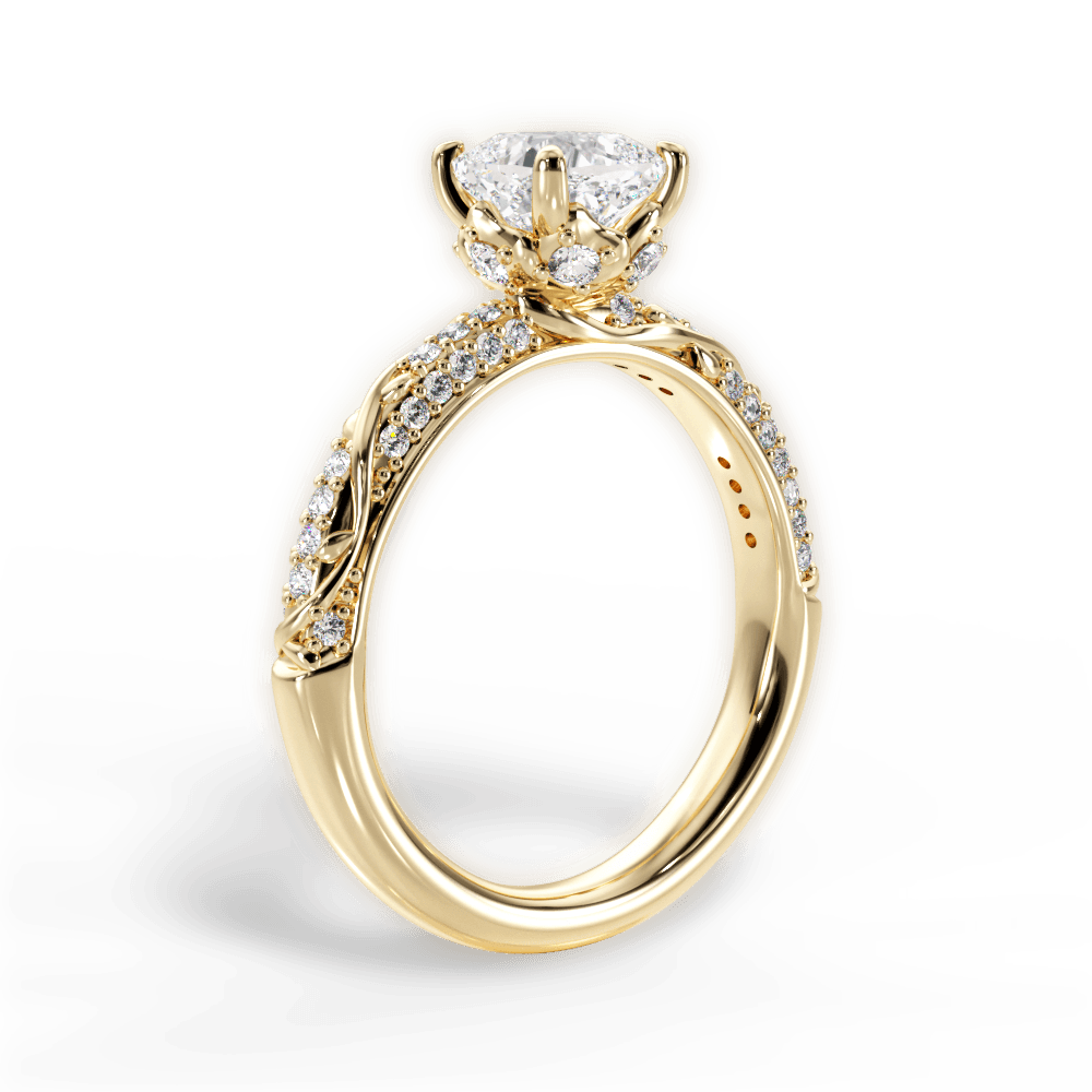 14kt Yellow Gold/18kt Yellow Gold/cushion/front