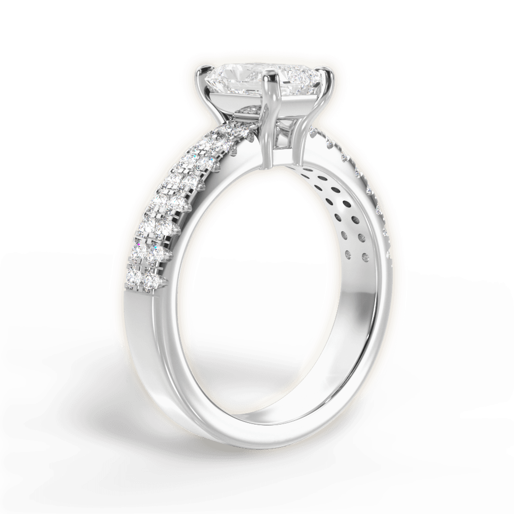 14kt White Gold/18kt White Gold/Platinum/radiant/front