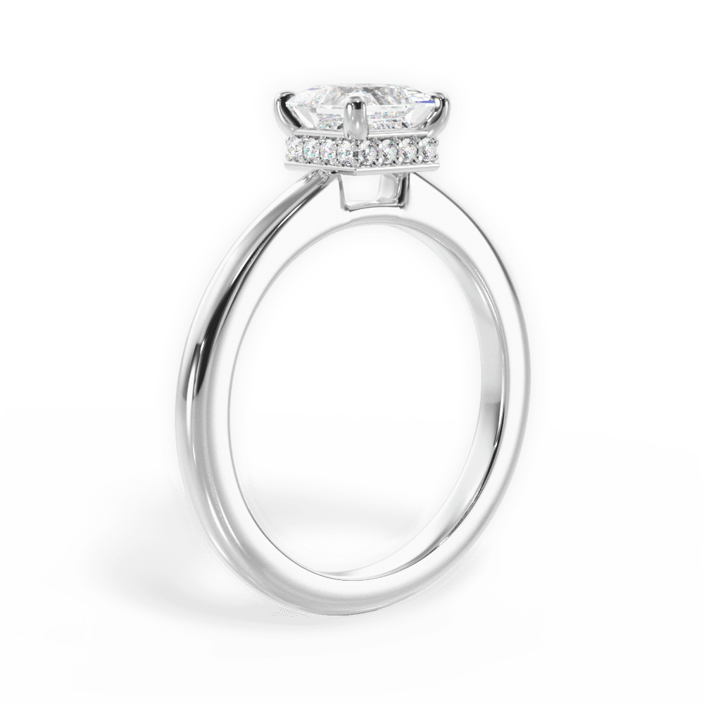 14kt White Gold/18kt White Gold/Platinum/princess/front