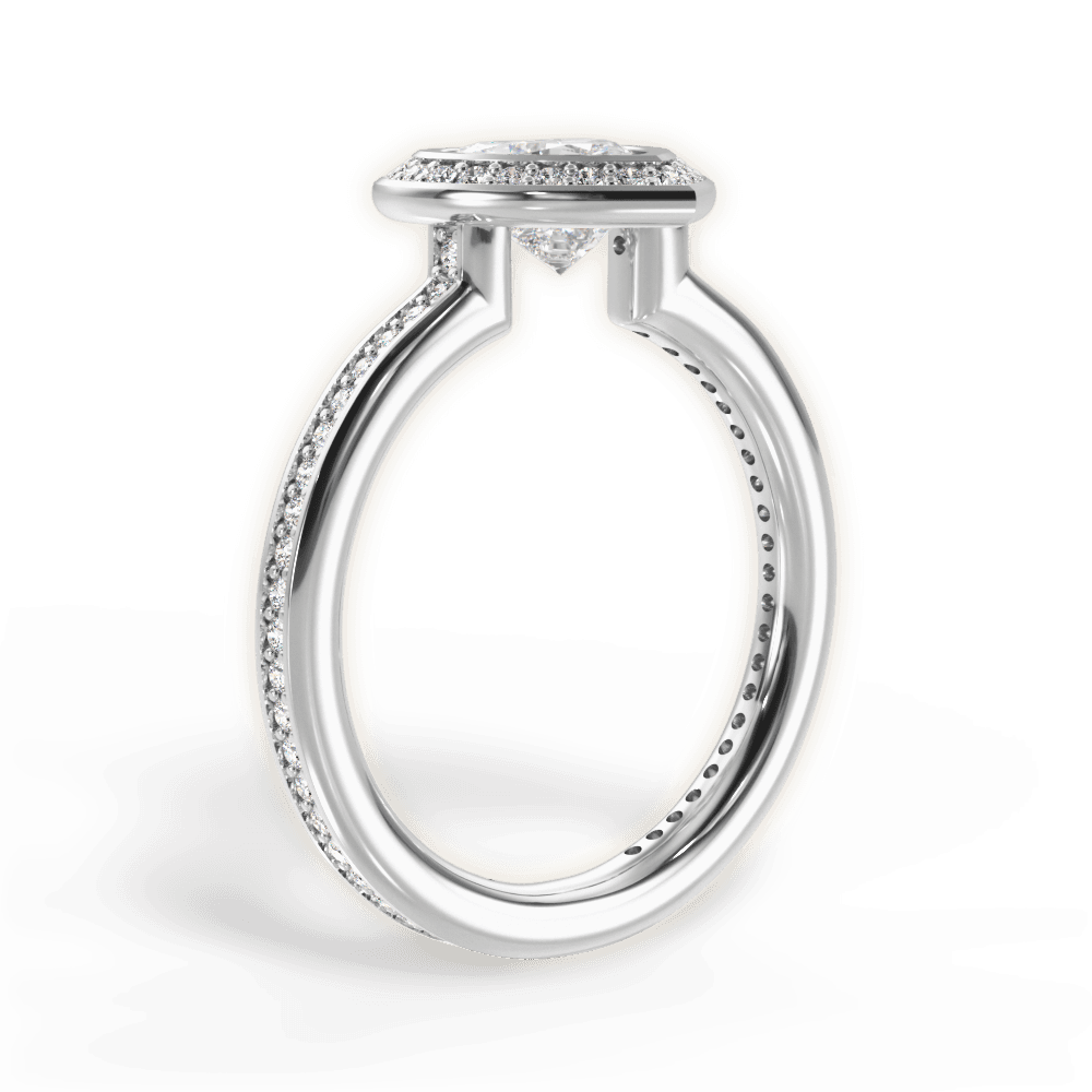 14kt White Gold/18kt White Gold/Platinum/heart/front