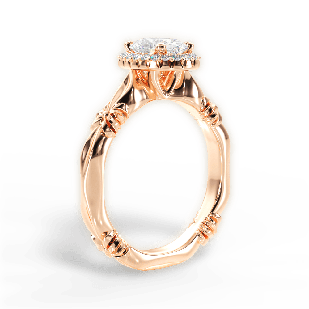 14kt Rose Gold/18kt Rose Gold/oval/front