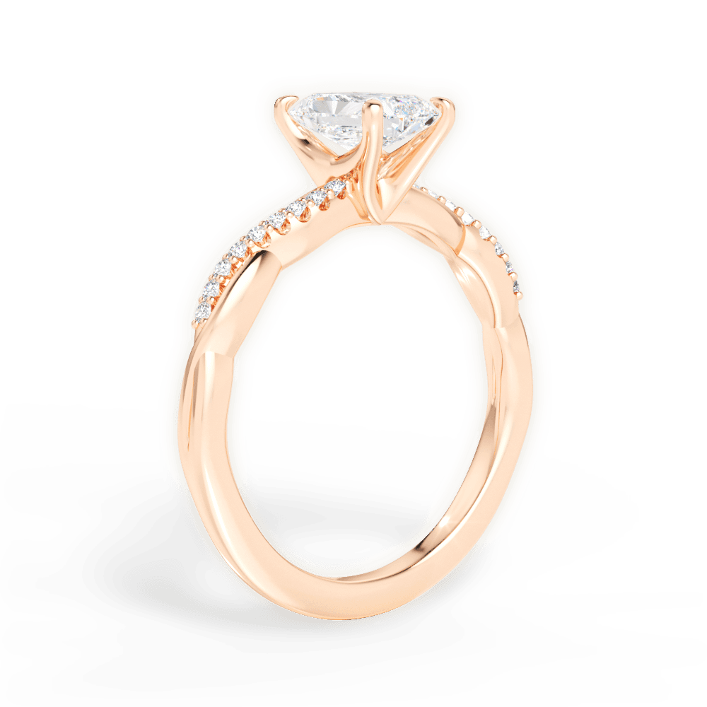 14kt Rose Gold/18kt Rose Gold/radiant/front