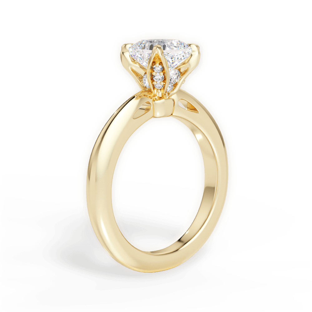 14kt Yellow Gold/18kt Yellow Gold/cushion/front