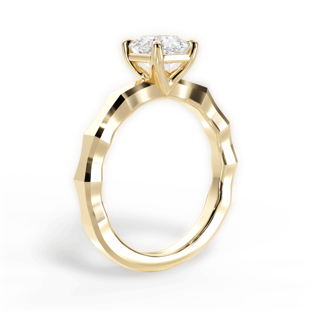 14kt Yellow Gold/18kt Yellow Gold/asscher/front