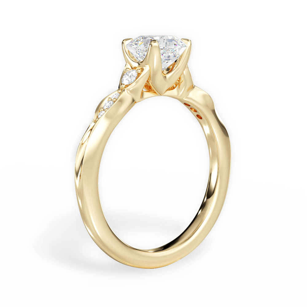 14kt Yellow Gold/18kt Yellow Gold/asscher/front