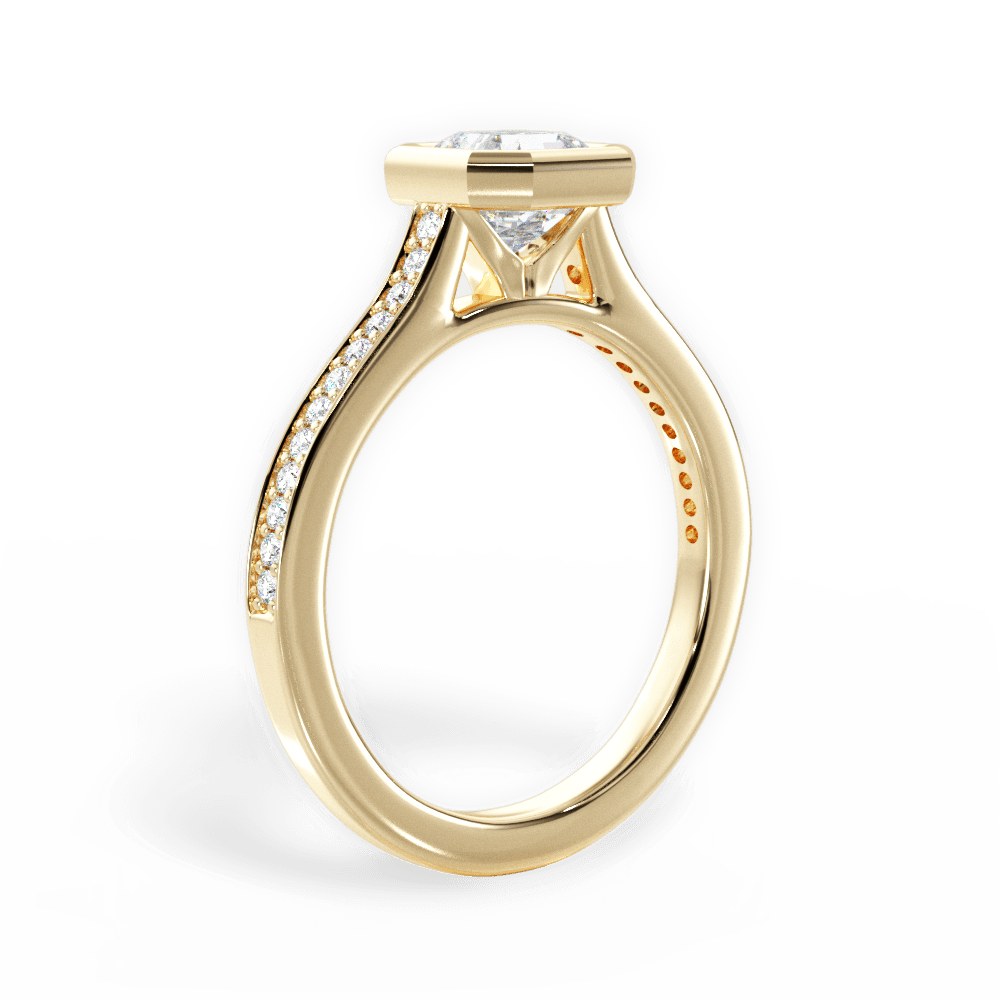 14kt Yellow Gold/18kt Yellow Gold/asscher/front