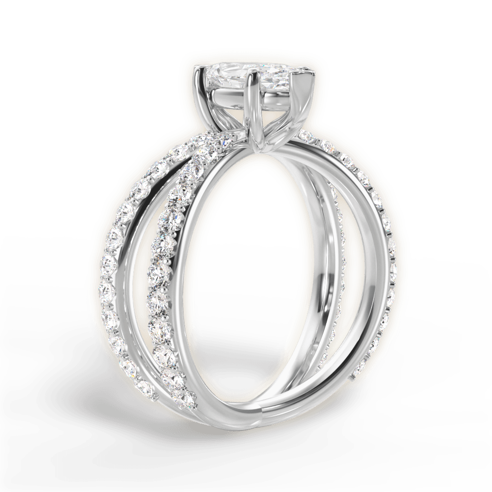 14kt White Gold/18kt White Gold/Platinum/marquise/front