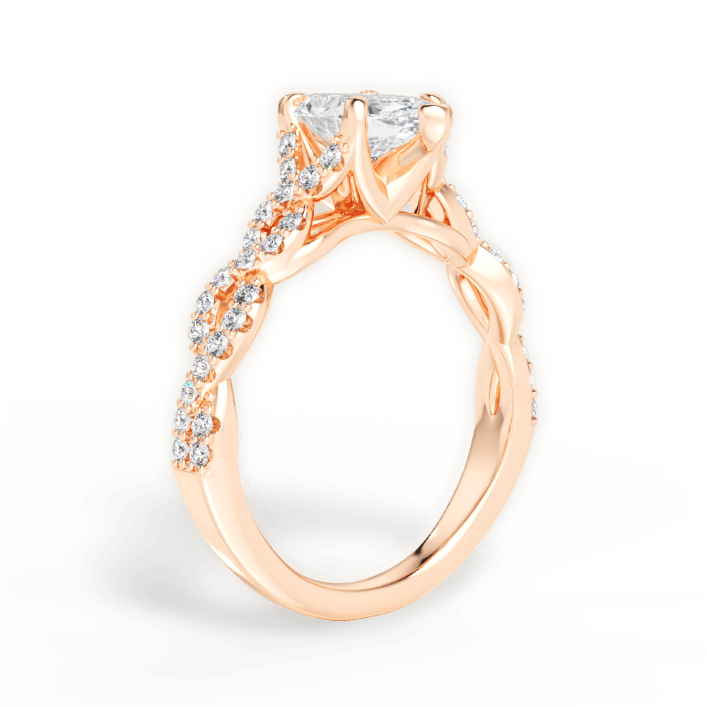 14kt Rose Gold/18kt Rose Gold/marquise/front